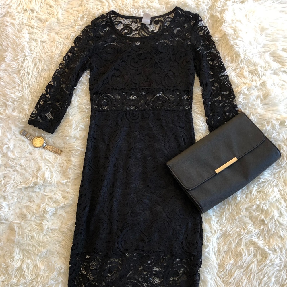 Black lace dress